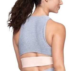 OUTDOOR VOICES Tri-Tone Slashback Crop Top